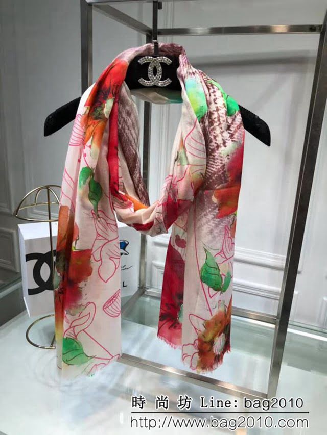 CHANEL香奈兒高端精品 專櫃經典款澳洲羊絨圍巾 LLWJ6416